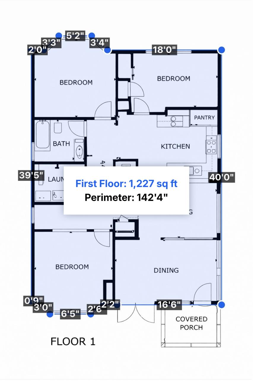 Floor plan with MeasureFloorPlan measurements